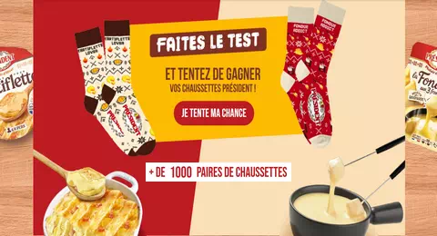 Grand Jeu gratuit Président Réchauffez vos soirées 1 000 paires de chaussettes à gagner