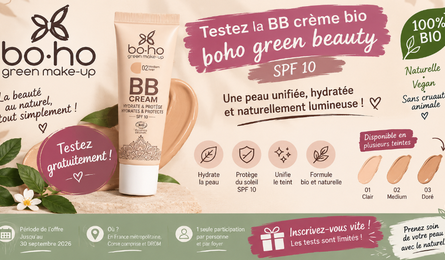 Test Produit Boho Green Beauty : BB crème bio SPF 10