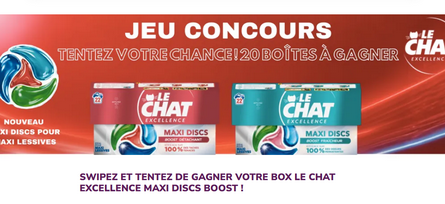 Concours La Belle Adresse Le Chat 20 lot d'une boîte Le Chat Excellence Maxi Discs Boost à Gagner