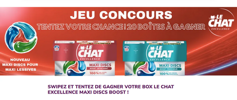 Concours La Belle Adresse Le Chat 20 lot d&rsquo;une boîte Le Chat Excellence Maxi Discs Boost à Gagner