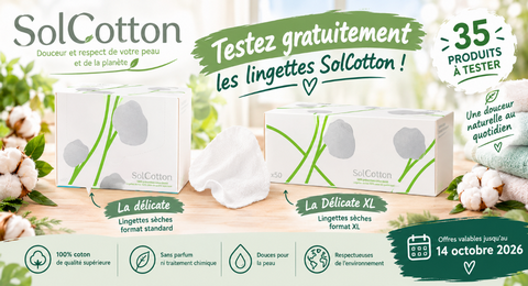 Tests Produits SolCotton Lingette Sèche La délicate et La Délicate XL